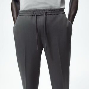 Zara Men's Gray Drawstring Trousers